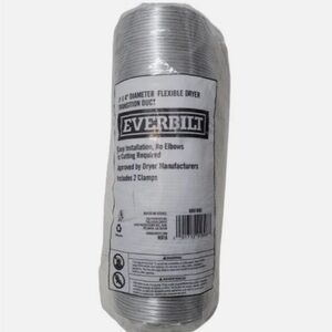 Everbilt 8’ X 4” Diameter Flexible Dryer Transition Duct - Includes 2 Clamps